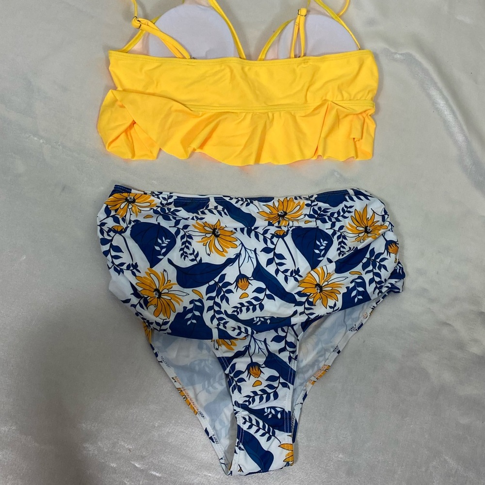 NEW 2pcs swim bikini ruffles womens XL - Picture 6 of 7